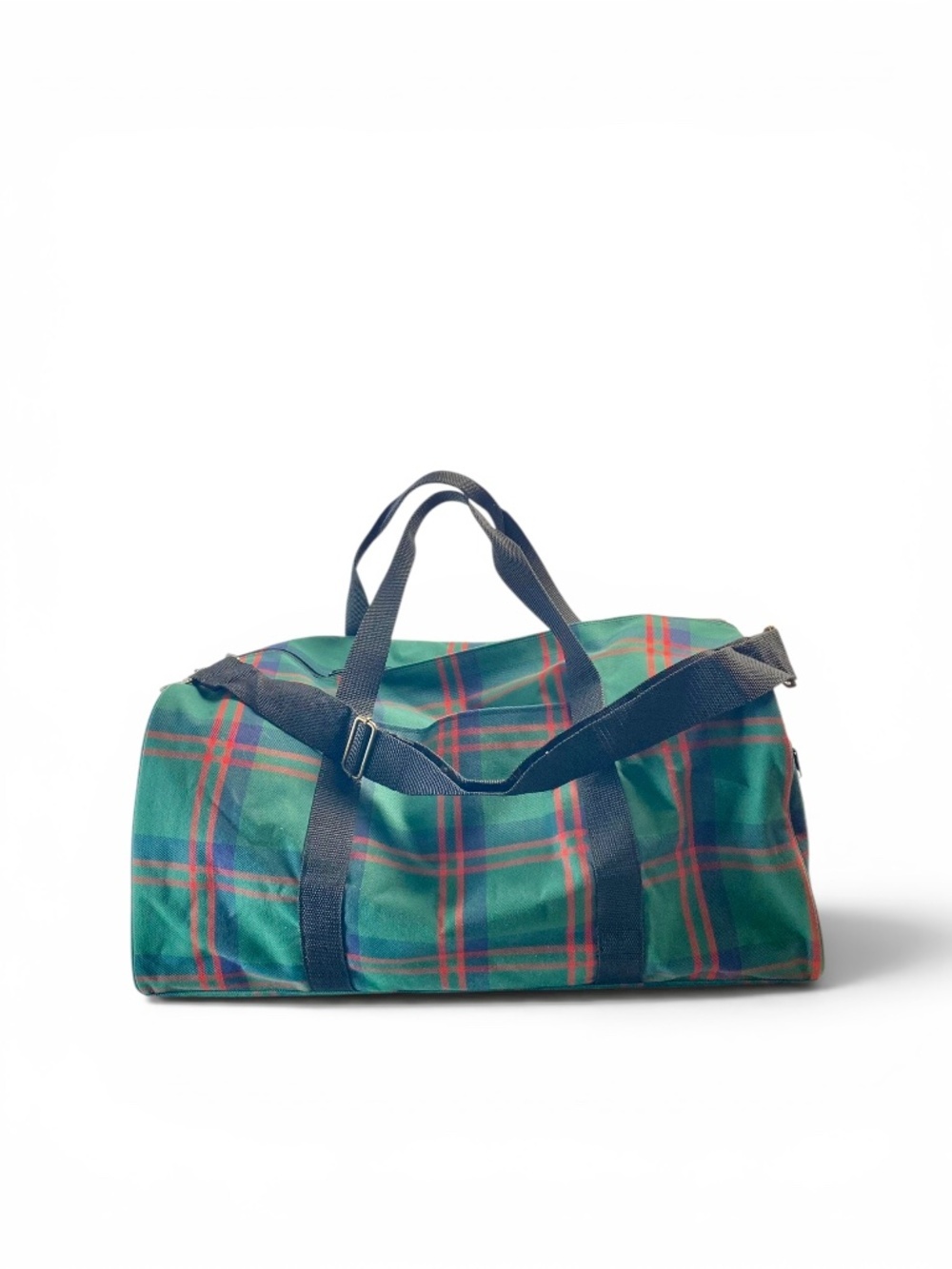 VTG GAP Green Tartan Plaid Duffle Bag Weekender Travel Gym Y2K Preppy Holiday